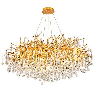 Подвесная люстра Droplet Chandelier circle D80 80*80*55 см, 10*LED*40W, ImperiumLoft 40.2695, Золотистый