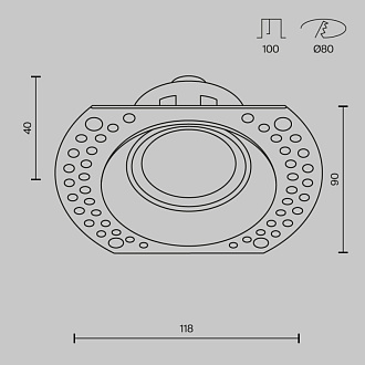 Светильник 12 см, Maytoni Dot DL042-01-RD-B, черный, вр 8 см