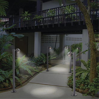 Уличный светодиодный светильник Novotech Galeati 358115, 10W LED, 3000K, темно-серый