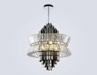 Подвесная люстра с хрусталем **75-120 см, 18*E14*40W, K, Ambrella Light High Light LH41026, черный