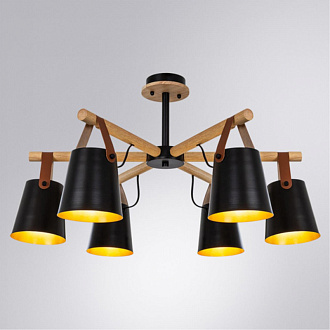 Светильник 66 см, Arte Lamp THOMAS A7032PL-6BK, черный-дерево