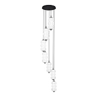 Каскадная люстра 55*200 см, LED, 8W,  3000К, ST-Luce TALISMAN SL6121.403.07 черный