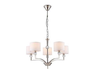 Подвесная люстра с абажурами и хрусталем **88-88 см, 5*E14*40W, K, Ambrella Light High Light LH71121, никель
