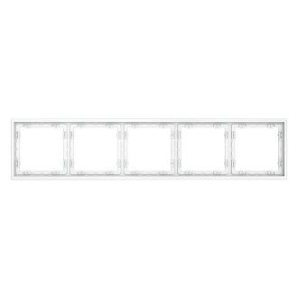 Рамка пластиковая Voltum S70 на 5 постов, белый матовый пластик Soft touch VLS100502