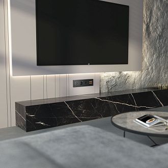 W1283008 ТВ-розетка оконечная, hammer черный Werkel, 4690389163081