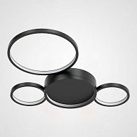 Потолочный светильник TWINE 4 rings Black 56*53*7,5 см, 4*LED*13W, ImperiumLoft TWINE01, Чёрный
