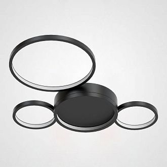 Потолочный светильник TWINE 4 rings Black 56*53*7,5 см, 4*LED*13W, ImperiumLoft TWINE01, Чёрный