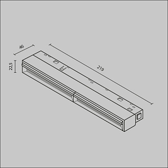 Светильник на шине 21,9*2,2*4,6 см, LED, 12W, 3000К, Maytoni Technical Parete TR106-2-12W3K-B черный