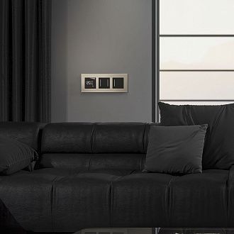 Сенсорный выключатель двухклавишный с подсветкой Werkel W4522008, черный