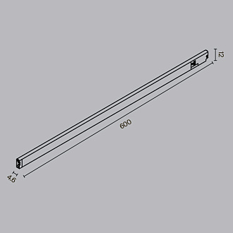 Трековый светильник 60*0,5*1,2 см, LED 10W 4000K Maytoni Technical Accessories for tracks Levity Basis TR190-1-10W4K-B черный