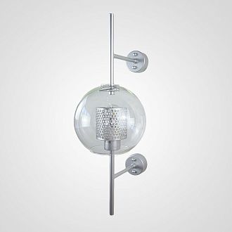 Бра CATCH WALL ball L55 steel 20*20*55 см, 1*E27*60W, ImperiumLoft CATCHWALL01, Серебристо-серый