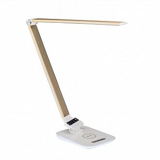 Светодиодная настольная лампа с RGB USB Qi Citilux Ньютон CL803012, золото