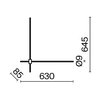 Бра 63*65 см, 12W, 3000K, 1150Lm, 2-3 м2 Maytoni Technical Pars C070WL-L12GB3K, черный-золото