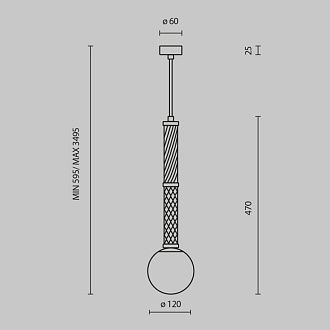Накладной светильник 12*12*349,5 см, 1*G9, 28W, Maytoni TEATRO MOD287PL-01BS1 латунный