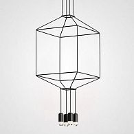 Подвесной светильник Via Wireflow polyhedral 0311 Pendan Light 45*45*500 см, 4*G9*20W, ImperiumLoft Via01, Чёрный