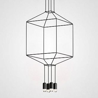 Подвесной светильник Via Wireflow polyhedral 0311 Pendan Light 45*45*500 см, 4*G9*20W, ImperiumLoft Via01, Чёрный