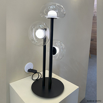Настольная лампа 48 см, 9W LED, 3000K, Crystal Lux BOSQUE LG3 BLACK/TRANSPARENT, черный