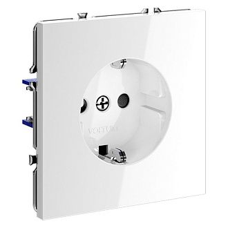 Розетка встраиваемая Voltum S70 с заземлением и защитными шторками, 16А, белый  пластик  VLS040201