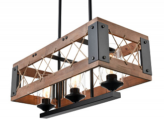 Подвесной светильник 26*60*100 см, 3*E27 античный черный Vele Luce Cubo VL6052P03