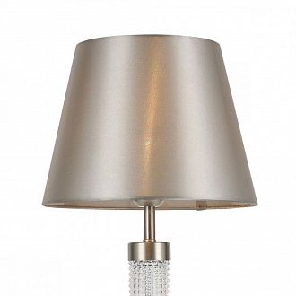 Настольная лампа F-Promo Velum 2906-1T, D300*H550, никеля, плафон из серой атласной ткани, декоративный стеклянный элемент