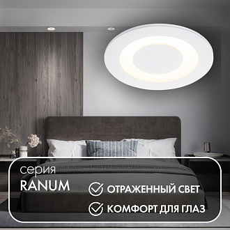 Светильник встраиваемый 10*10*3,4 см, вр 8,5 см, 3000K, Denkirs Ranum DK2700-WH, белый