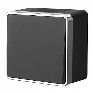 W5010235 Выключатель одноклавишный влагозащищенный Gallant, черныйхром Werkel, 4690389164040