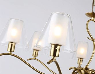 Подвесная люстра со стеклянными плафонами **79- см, 7*E14*40W, K, Ambrella Light High Light LH57093, латунь