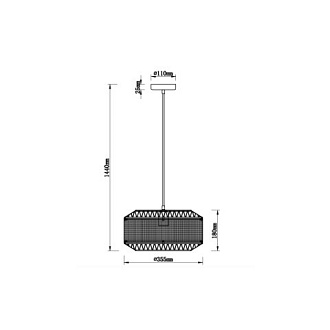 Подвесной светильник  35*144 см, 1*E27 черный Vele Luce Morgan VL4042P01