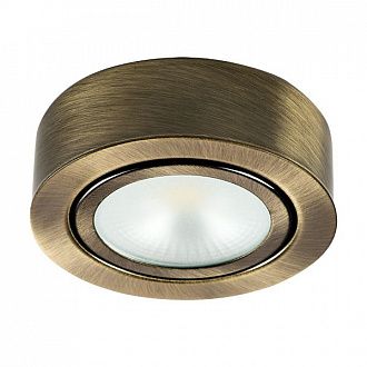 Врезной/накладной мебельный светильник Lightstar Mobiled 003451, зеленая бронза, диаметр 7 см