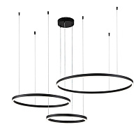 Подвесной светильник 1500*800*140/1240 мм, 3*LED 129W 3000-5700K черный Indigo Galass V000032L, 14001/3P Black