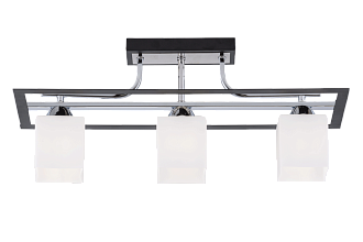 Люстра L600 x W200 x H255, мм, 3*40W (120W), BK+CH (Черный+Хром) Sfera Sveta R0041/3 BK+CH
