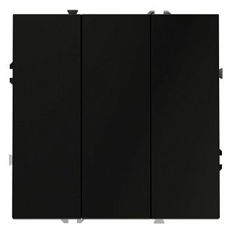 Выключатель встраиваемый Voltum S70 трехклавишный 10А, черный матовый пластик Soft touch VLS030108