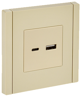 Розетка USB A+C 18Вт FP451 ваниль IEK FORTE&PIANO, FP-U22-018-K10