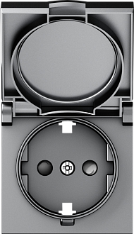 Donel A07 матовый серый накладка для розетки Schuko с заземлением, с крышкой, 16A 250 В~, серия DB, DE45440