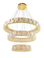 Люстра Ø900 (680) (450), мм, 200W 3000-6000K, GOLD+CLEAR (Золото + Прозрачный Хрусталь) NewRgy 6029E/200W GOLD+CLEAR