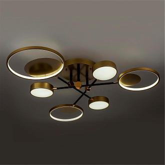 Светильник 100*100*20 см, LED 50W, 3000 / 6500К, Золото LED4U L2500-6
