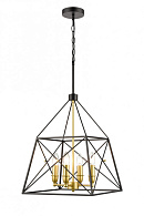 Подвесной светильник 38*38*164 см, 4*E14 черный, золото Vele Luce Clemente VL4272P04