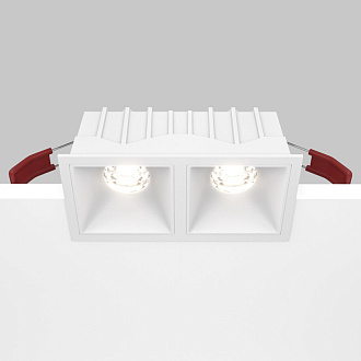 Светильник 13 см, 20W, 4000K, Maytoni Downlight Alfa LED DL043-02-10W4K-SQ-W, белый, вр 5,5*11,5 см