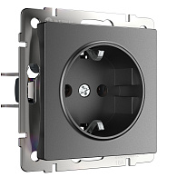 W1171064 Розетка с заземлением, графит матовый Werkel, 4690389194405