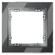 Рамка стеклянная Voltum S70 на 1 пост, графит, стекло Стекло/пластик  VLS110107