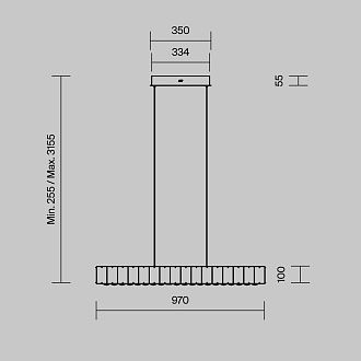 Подвесной светильник 97*8*25,5-315,5 см, *LED*28W, 3000K, Maytoni Majesty MOD517PL-L28BS3K, Золото