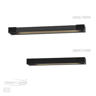 Бра 10*45 см, 12W, 4000К Odeon Light Arno 3888/12WB черный