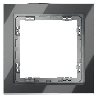 Рамка стеклянная Voltum S70 на 1 пост, графит, стекло Стекло/пластик  VLS110107