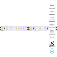 Светодиодная влагозащищенная лента 24V, 9,6 Вт/м, 5000Lm, 4000К, IP65 Arte Lamp Aqua Tape A2412008-05-4K, Белый, цена за катушку 5 метров