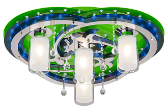 Люстра Ø620 x H200, мм, 4*40W (160W), GN+CR WT(Зелёный+Хром) Sfera Sveta 8355/4 GN+CR WT