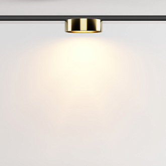 Трековый светильник 11,3*3,4 см, LED 12W 2700K Maytoni Technical Accessories for tracks Levity Zon TR189-1-12W2.7K-BBS черный и Латунь