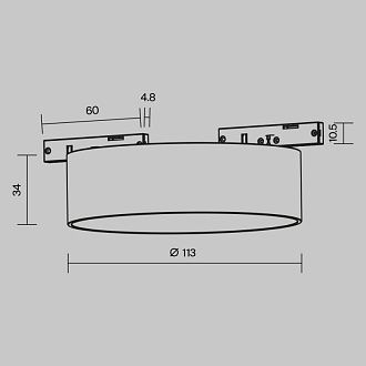 Трековый светильник 11,3*3,4 см, LED 12W 3000K Maytoni Technical Accessories for tracks Levity Zon TR189-1-12W3K-B черный