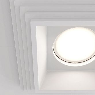 Встраиваемый светильник DL005-1-01-W-1 12,2*12,2*-4,1 см, 1*GU10*10W, K, Maytoni technical Gyps Modern DL005-1-01-W-1, Белый, вр 12,5*12,5 см