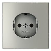 Розетка встраиваемая Voltum S70 с заземлением 16А, сталь пластик Soft touch VLS040105