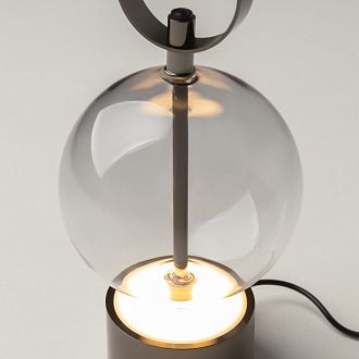 Настольная лампа светодиодная аккумуляторная 24.5 см, 3W, 3000K, Maytoni Double Moon MOD478RL-L3B3K, черный